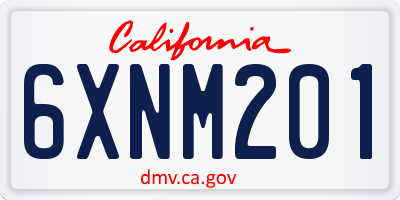 CA license plate 6XNM201