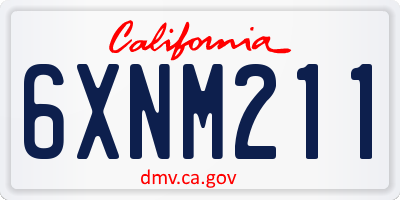 CA license plate 6XNM211