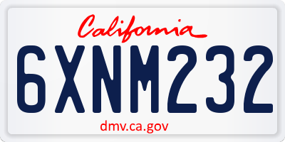 CA license plate 6XNM232