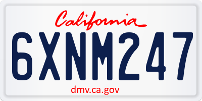 CA license plate 6XNM247