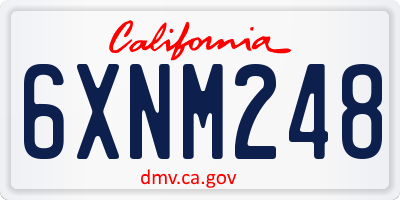 CA license plate 6XNM248