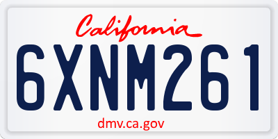 CA license plate 6XNM261