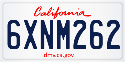 CA license plate 6XNM262