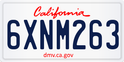 CA license plate 6XNM263