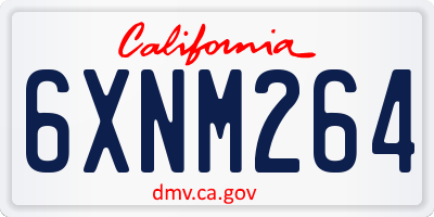 CA license plate 6XNM264