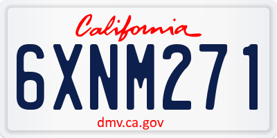 CA license plate 6XNM271