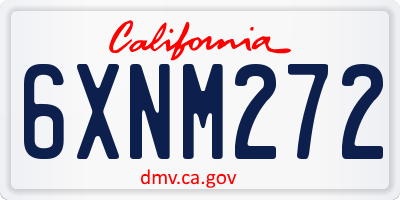 CA license plate 6XNM272