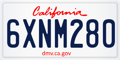 CA license plate 6XNM280