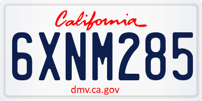 CA license plate 6XNM285