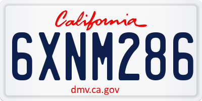 CA license plate 6XNM286