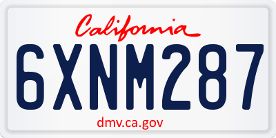 CA license plate 6XNM287