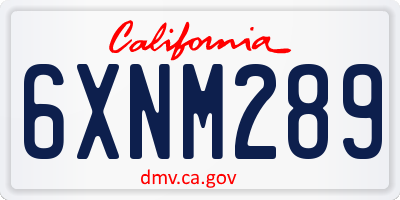 CA license plate 6XNM289