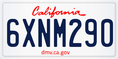 CA license plate 6XNM290