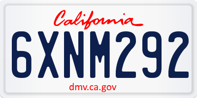 CA license plate 6XNM292