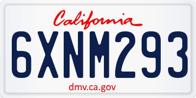 CA license plate 6XNM293