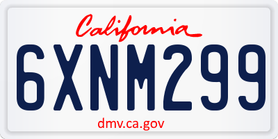 CA license plate 6XNM299