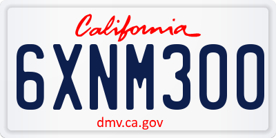 CA license plate 6XNM300