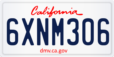 CA license plate 6XNM306