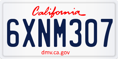 CA license plate 6XNM307