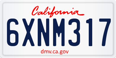 CA license plate 6XNM317