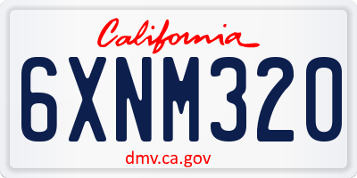 CA license plate 6XNM320