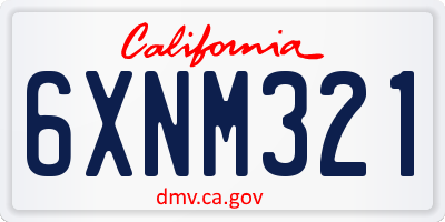 CA license plate 6XNM321