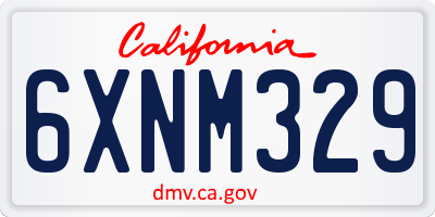 CA license plate 6XNM329