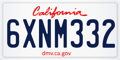 CA license plate 6XNM332
