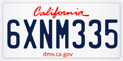 CA license plate 6XNM335