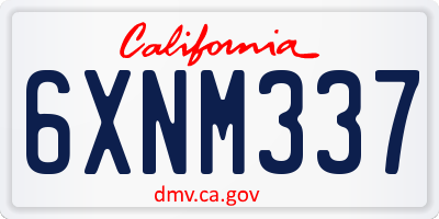 CA license plate 6XNM337