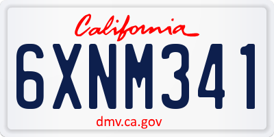 CA license plate 6XNM341