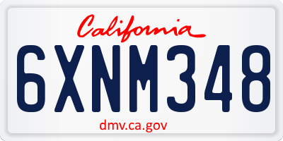 CA license plate 6XNM348