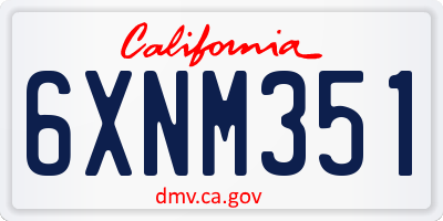 CA license plate 6XNM351
