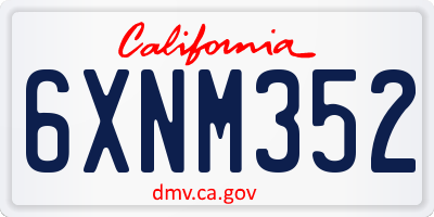 CA license plate 6XNM352