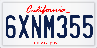 CA license plate 6XNM355