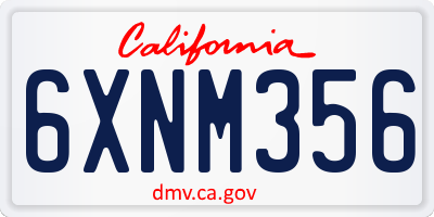 CA license plate 6XNM356