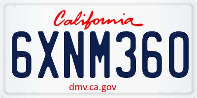 CA license plate 6XNM360