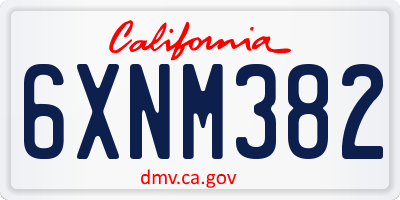 CA license plate 6XNM382