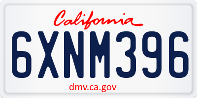 CA license plate 6XNM396