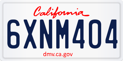 CA license plate 6XNM404
