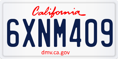 CA license plate 6XNM409