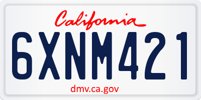 CA license plate 6XNM421