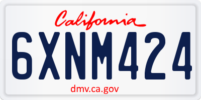 CA license plate 6XNM424