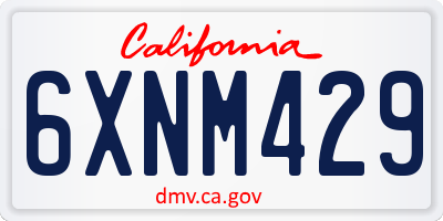 CA license plate 6XNM429