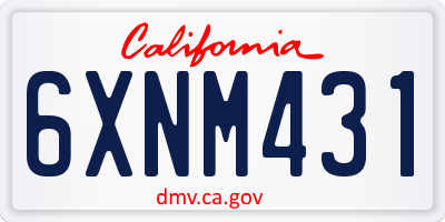 CA license plate 6XNM431