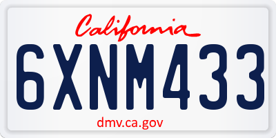CA license plate 6XNM433