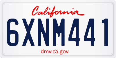 CA license plate 6XNM441