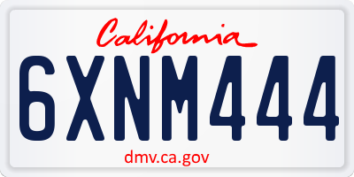 CA license plate 6XNM444