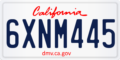 CA license plate 6XNM445