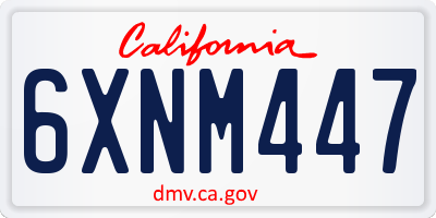 CA license plate 6XNM447